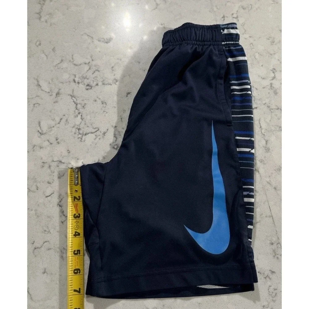 Nike Shorts Youth Boys Medium Navy Blue Dri-FIT Athletic Outdoor Swoosh Logo